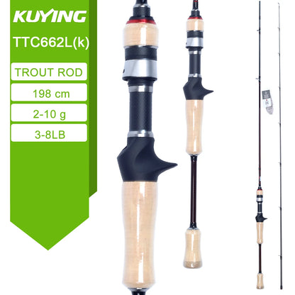 KUYING TETON L UL SUL 5'2" 6' 6'3" 6'4"6'2" 6'6" Fishing Rod Lure Cane Spinning, Casting