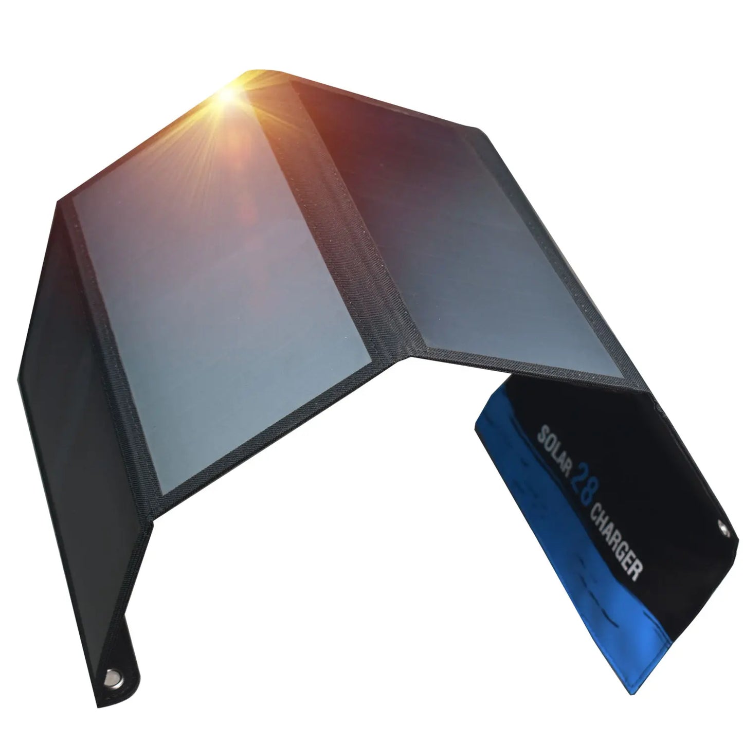 28W Portable Solar Panel 5V Folding, 2 USB Ports Phone Charger