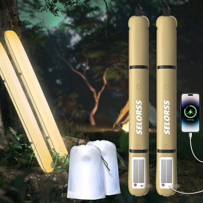 SELORSS Solar Camping Lantern 2000mAh,Folding Portable, Waterproof