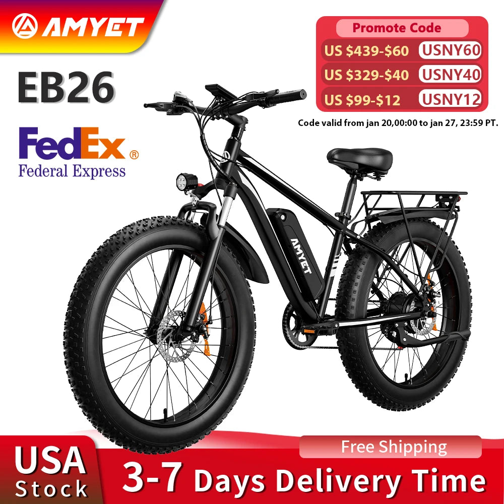 Electric Bike EB26 Adults Electric Bicycle Peak 1500W 48V 15AH