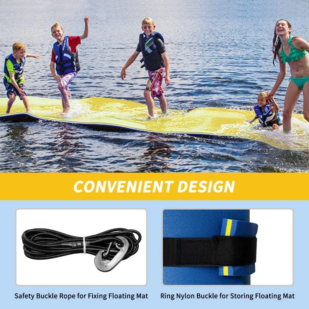 9/12/18FT 3-Layer Lily Pad Floating Mat, Double-Sided Use Floating Water Mat, Floating Mat for Lake, Water Mats Suitable