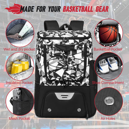 Basketball Backpack with Separate Ball holder & Shoes