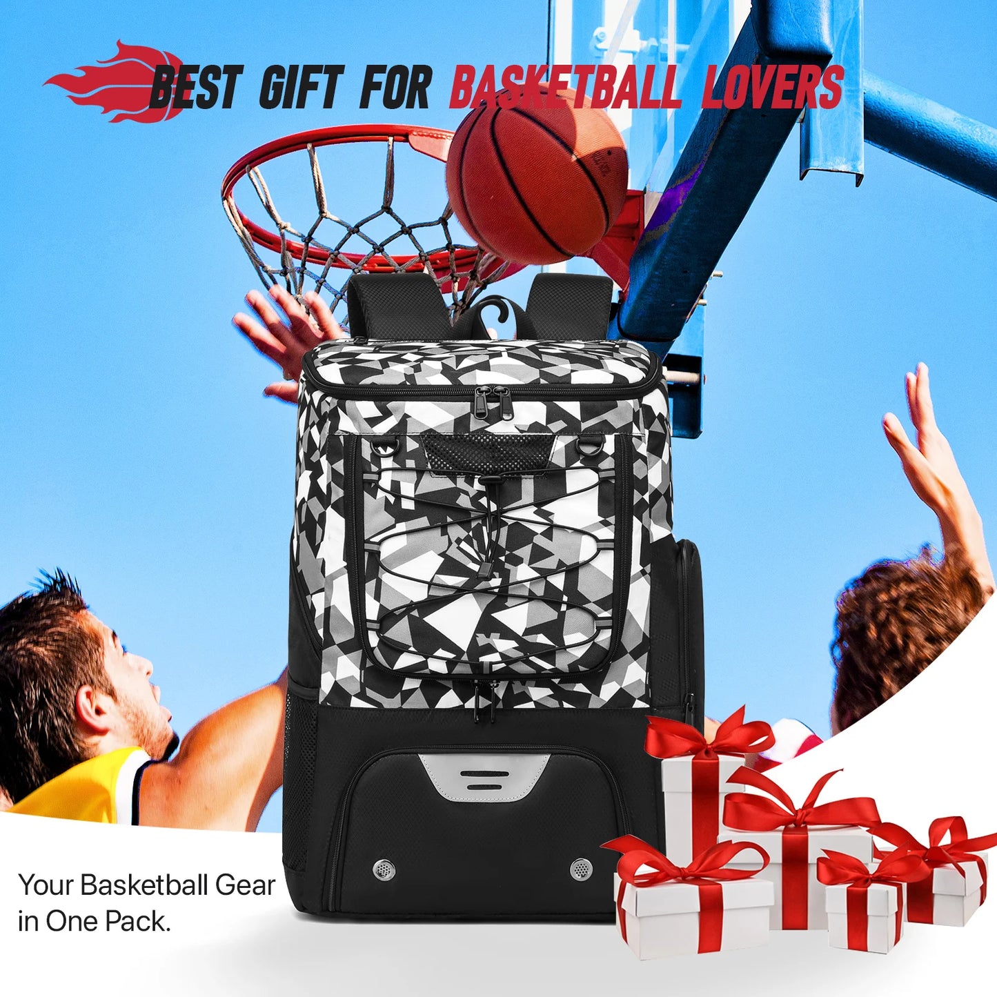 Basketball Backpack with Separate Ball holder & Shoes