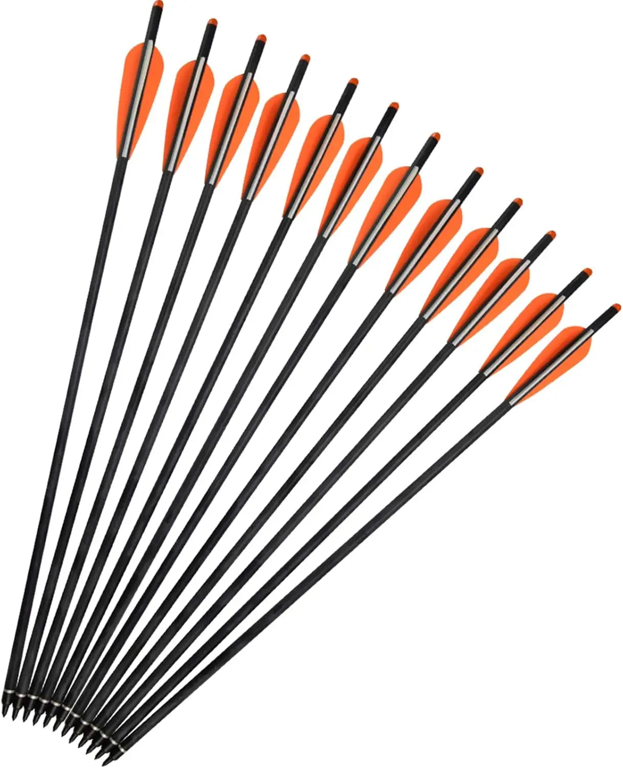 ARCHERY Crossbow Bolts Carbon Arrows for Target Hunting Outdoor Sport, 12 Pieces