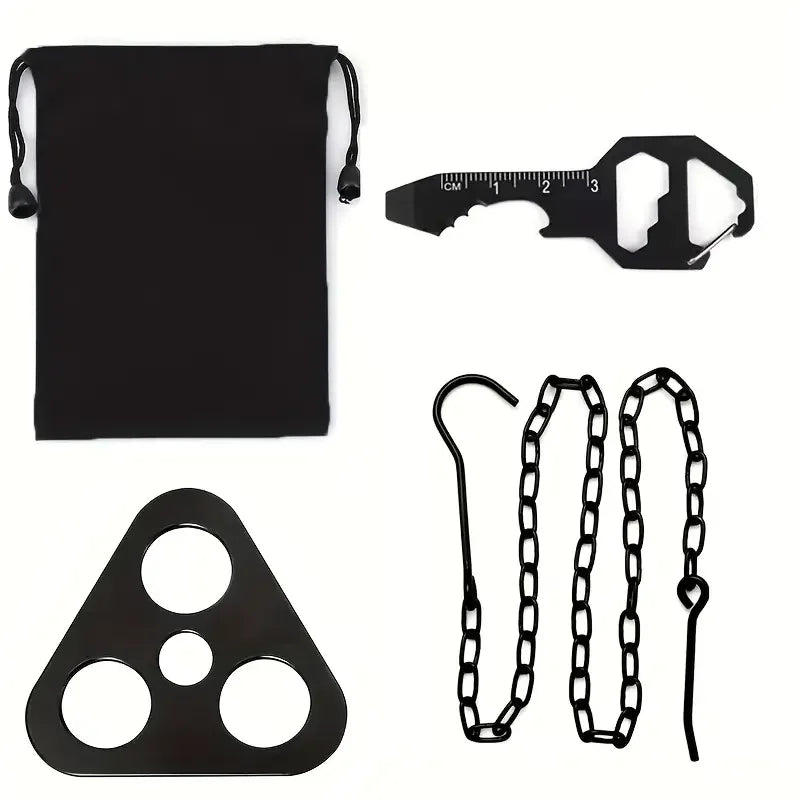 3pcs Stainless Steel Portable Camping Tripod, Multi-Function.