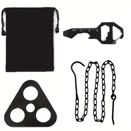 3pcs Stainless Steel Portable Camping Tripod, Multi-Function.