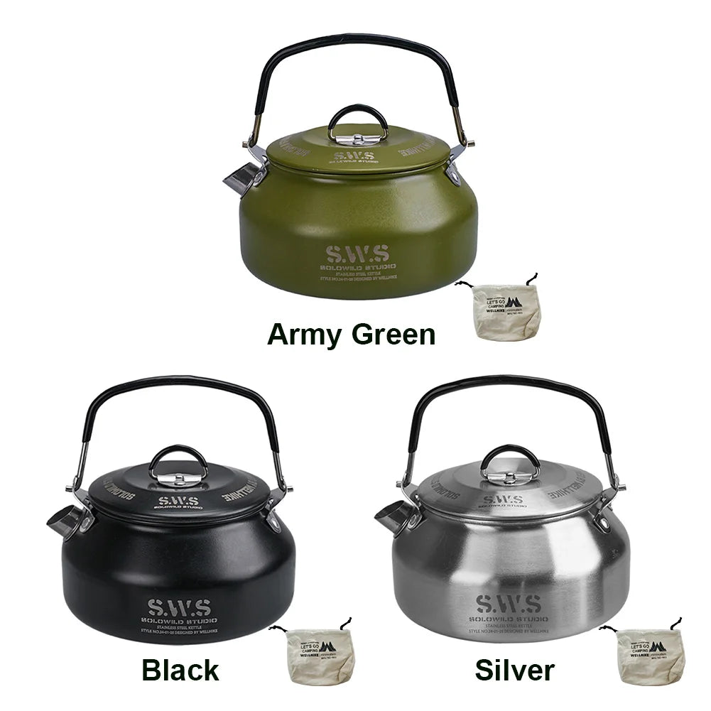 0.8L Outdoor Camping Water Kettle with Handle.