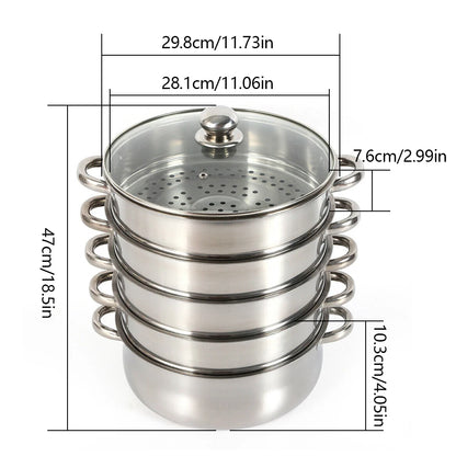 5 Tier 26 / 28 / 30cm Steam Cooker Steamer Pan