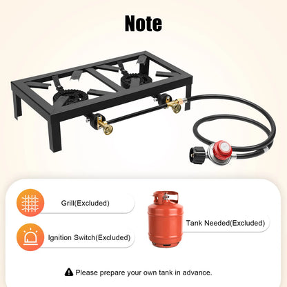 8000W Dual Burner Cast Iron Gas Camping Stove