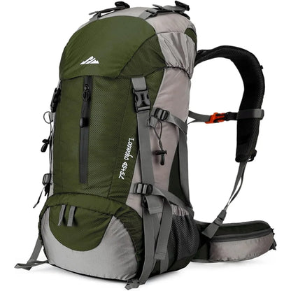 Hiking Backpack, Waterproof Camping Essentials Bag, with Rain Cover.