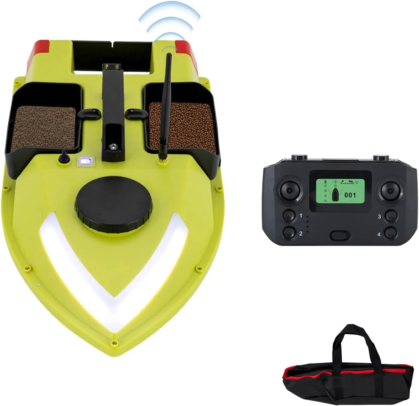 RC Fishing Bait Boat with GPS, Dual Motors, Automatic Return, LCD Screen & Light, Remote Control Fish Bait Boats