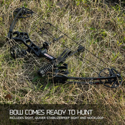 Adjustable RightHand Compound Bow and Archery Set for Adults and Beginners with 070 lbs Draw Weight 2531 Draw Length Up to IBO