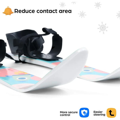 Odoland Kid's Beginner Snow Skis and Poles with Bindings