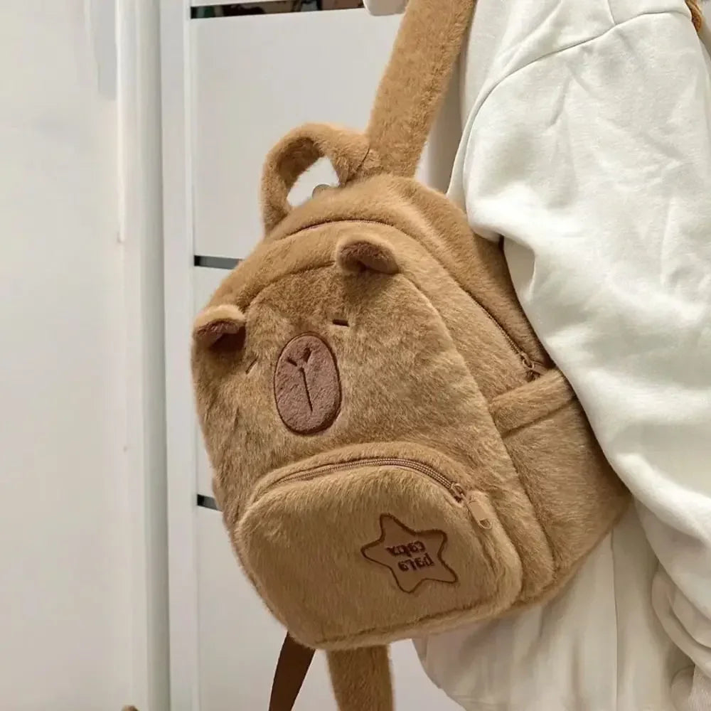 School backpack Kawaii Capybara Plush Versatile