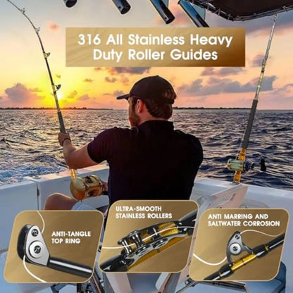 Offshore Trolling Rod Saltwater Big Game Boat Fishing Rod Heavy Duty
