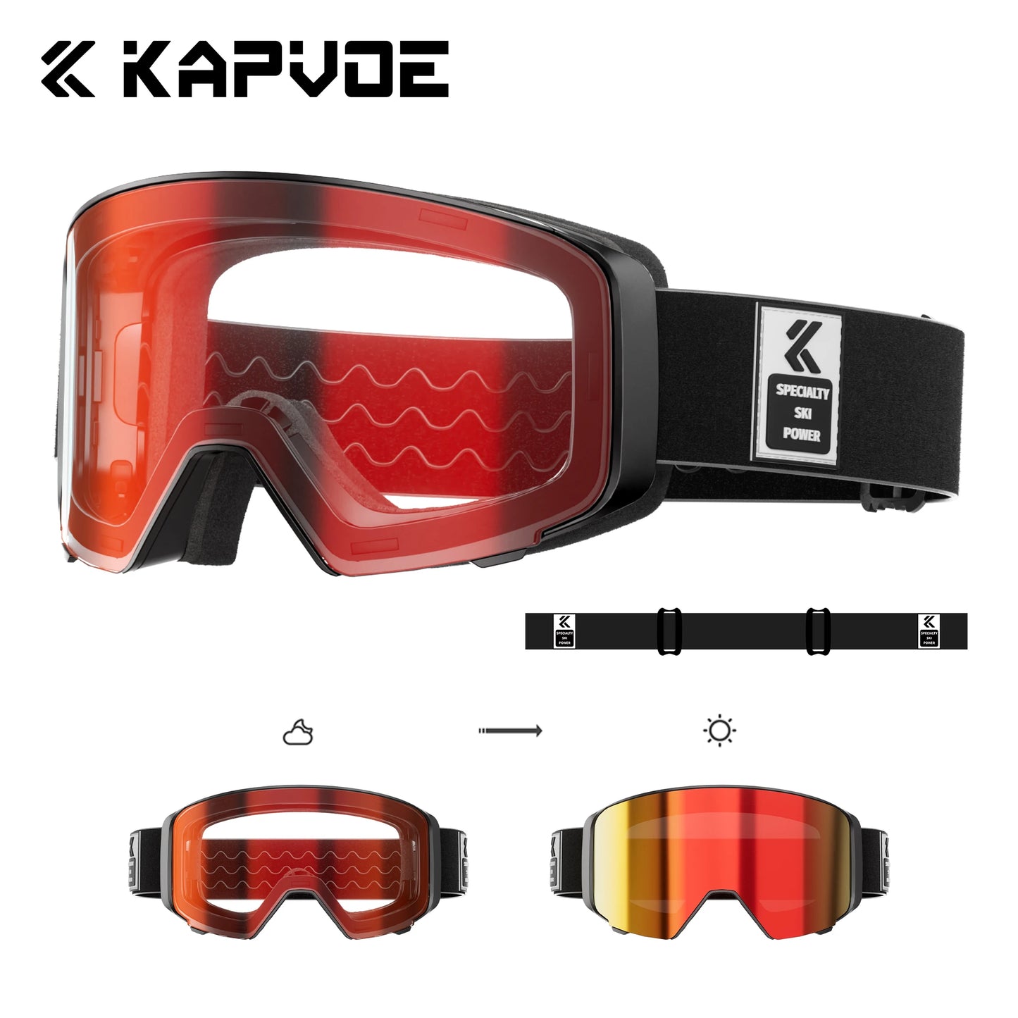 Outdoor Photochromic Ski Goggles Breathable HD