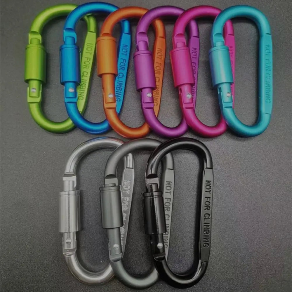 New Aluminium Alloy Sports Keychain High Quality Multi Colors with Lock D-shape Carabiner Camping Hiking Hook Outdoor Tool