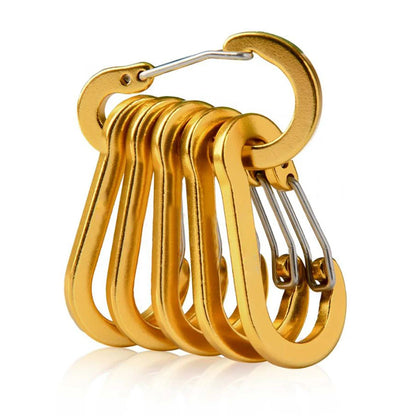 6Pcs Camping Mountaineering Buckle Multifunctional Carabiner Spring Snap.