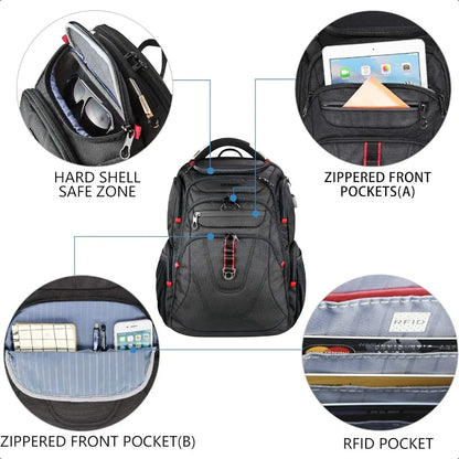 Laptop Backpack 17.3 inch XL Computer Backpack WaterRepellent.