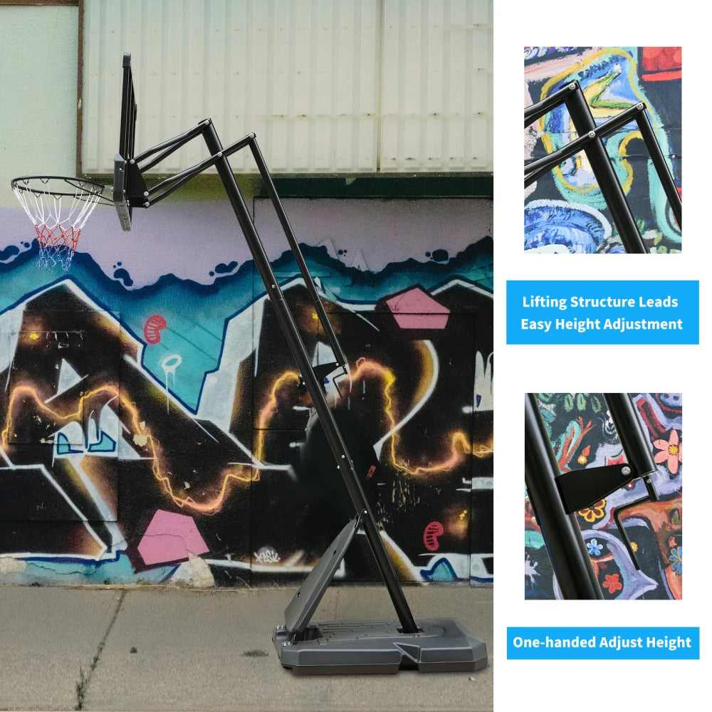 7.5 To 10ft Basketball Hoop 44 Inch Backboard Portable