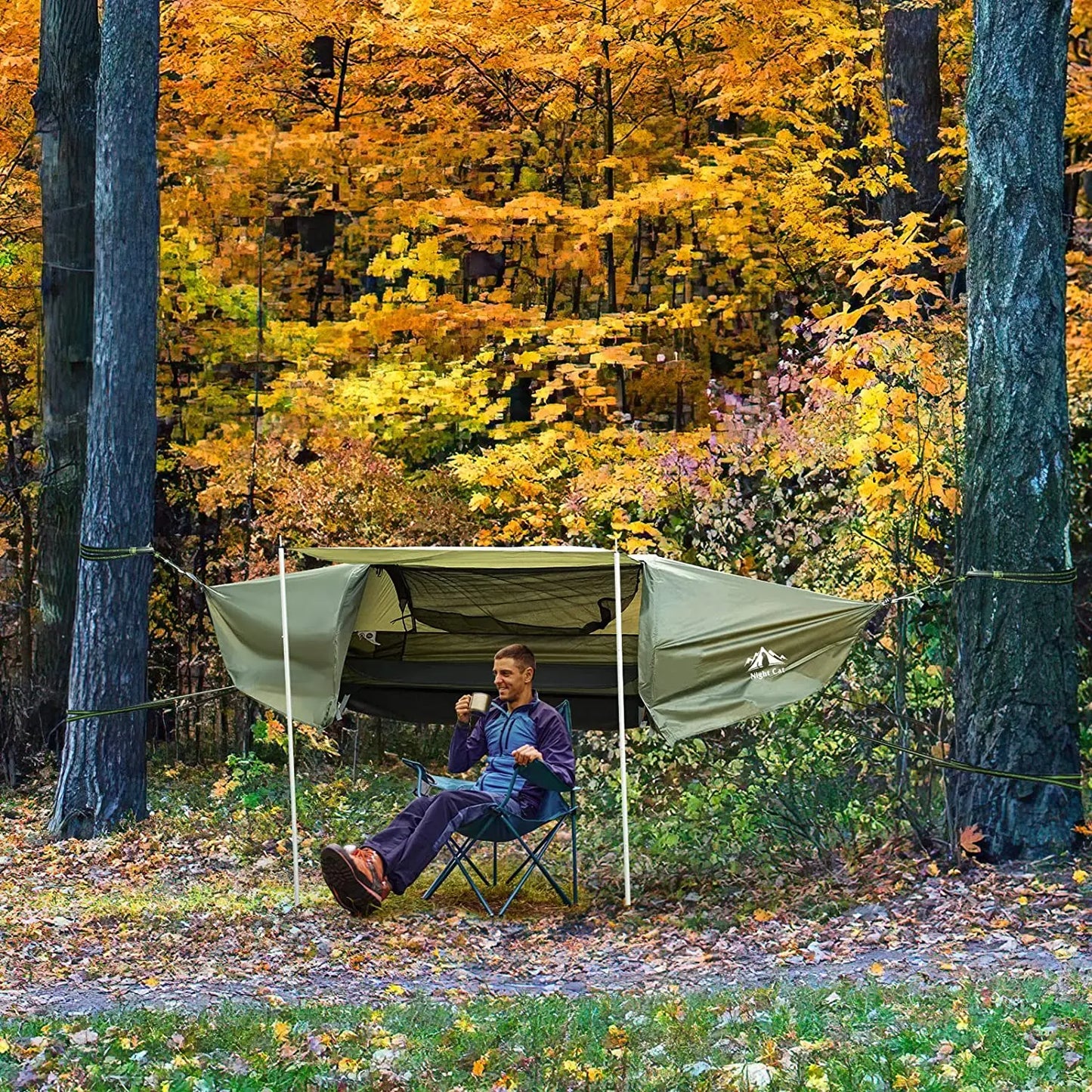 Night Cat Flat Lay Hammock Tent with Mosquito Net