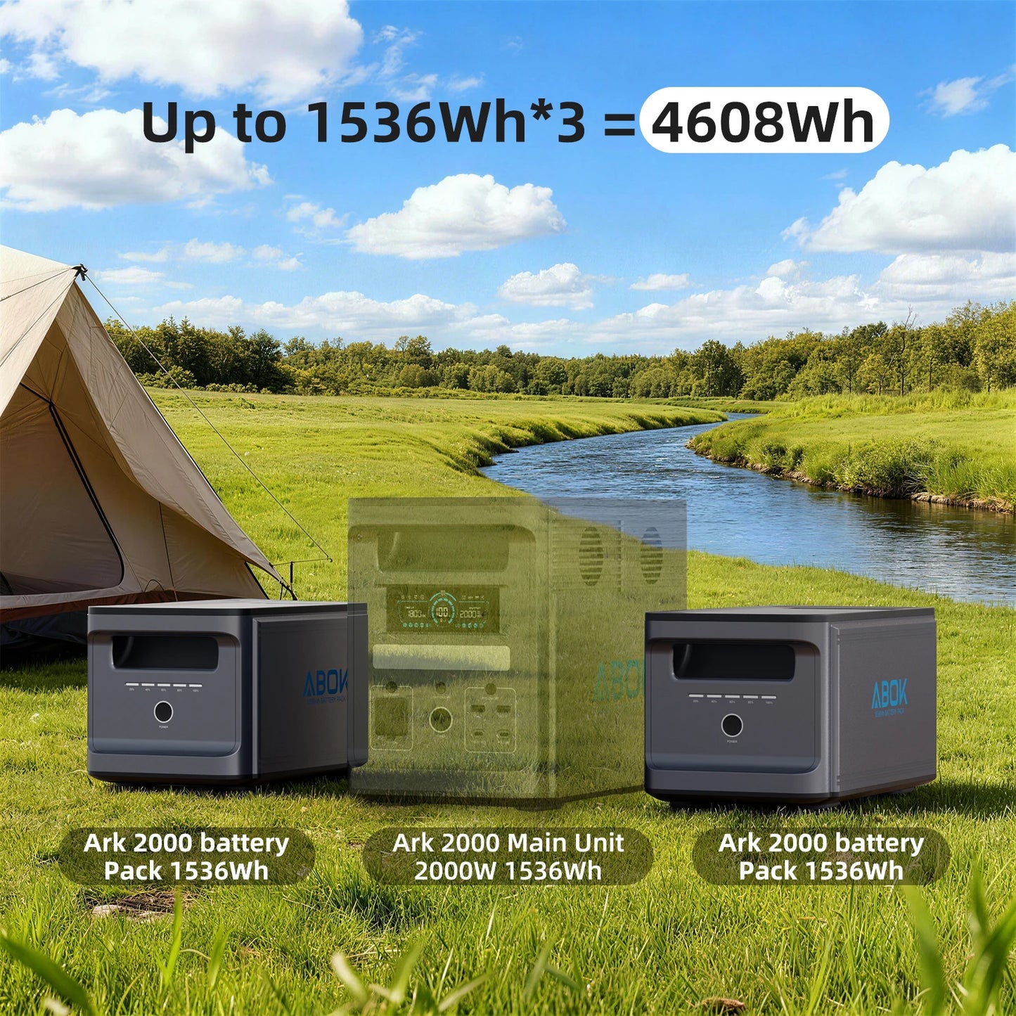 ABOK Ark2000 1536Wh Expansion Battery Pack Solar Generator