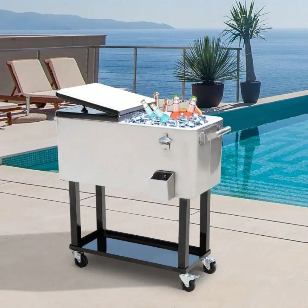 80QT Patio Rolling Cooler