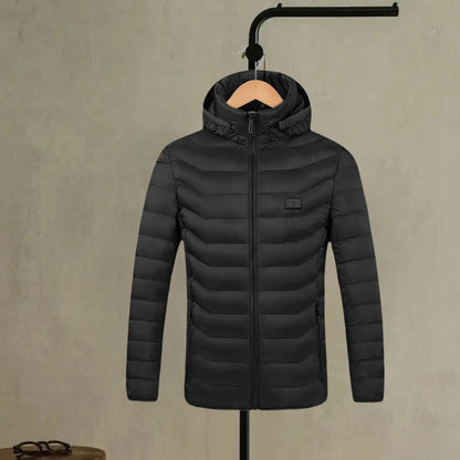 Winter Heated Warm Coat Hooded, Windproof