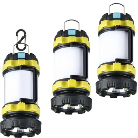 3 Pack Camping Lantern Outdoor LED Rechargeable Flashlights