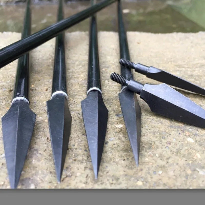12/20pcs Hunting Arrowheads 150 Grain High Carbon Steel