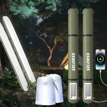 SELORSS Solar Camping Lantern 2000mAh,Folding Portable, Waterproof