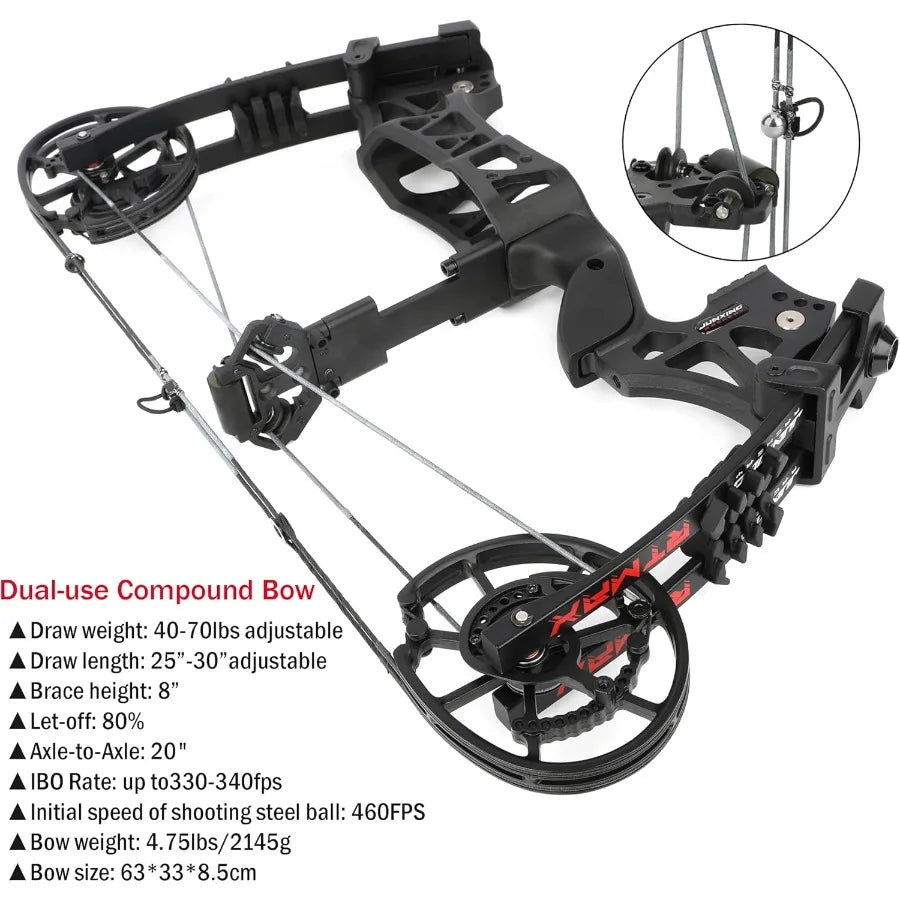 Compound Bow Dual-use for Arrows and Steel BallHunting