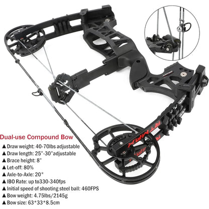 Compound Bow Dual-use for Arrows and Steel BallHunting