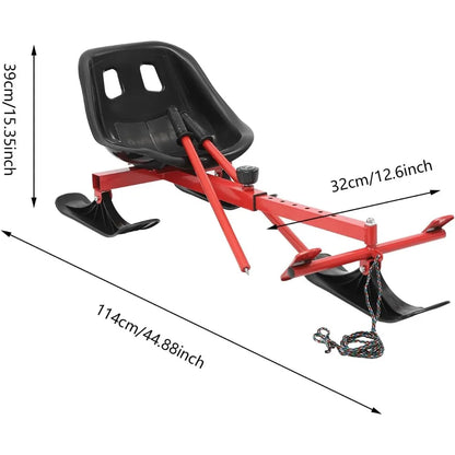 Metal Snow Racer Sled, Heavy Duty, Steerable