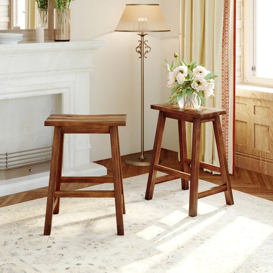 Farmhouse Rustic 2-piece Counter Height Stools.