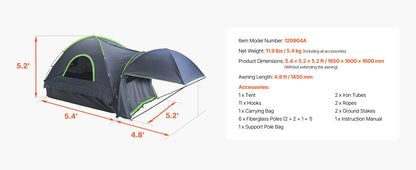 SucceBuy Pickup Truck Tent for Camping Waterproof PU2000 2-3 Person Truck Bed