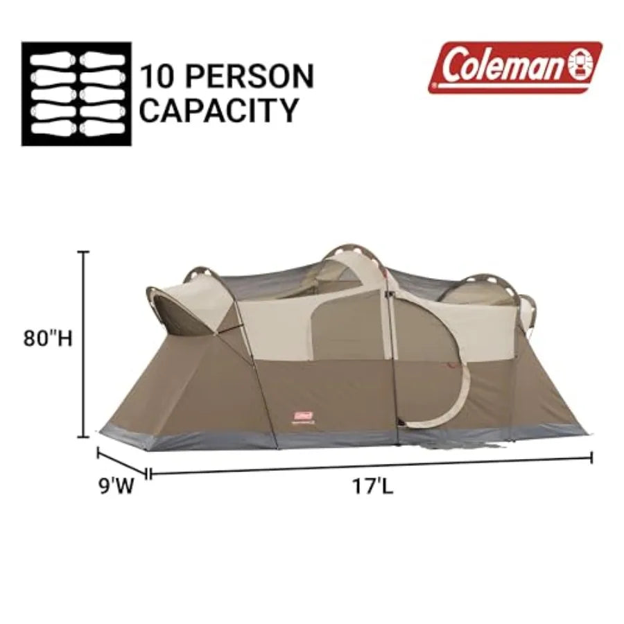 WeatherMaster 10-Person Camping Tent with Rainfly and Room Divider