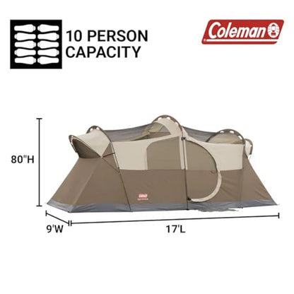 WeatherMaster 10-Person Camping Tent with Rainfly and Room Divider