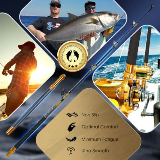 Offshore Trolling Rod Saltwater Big Game Boat Fishing Rod Heavy Duty