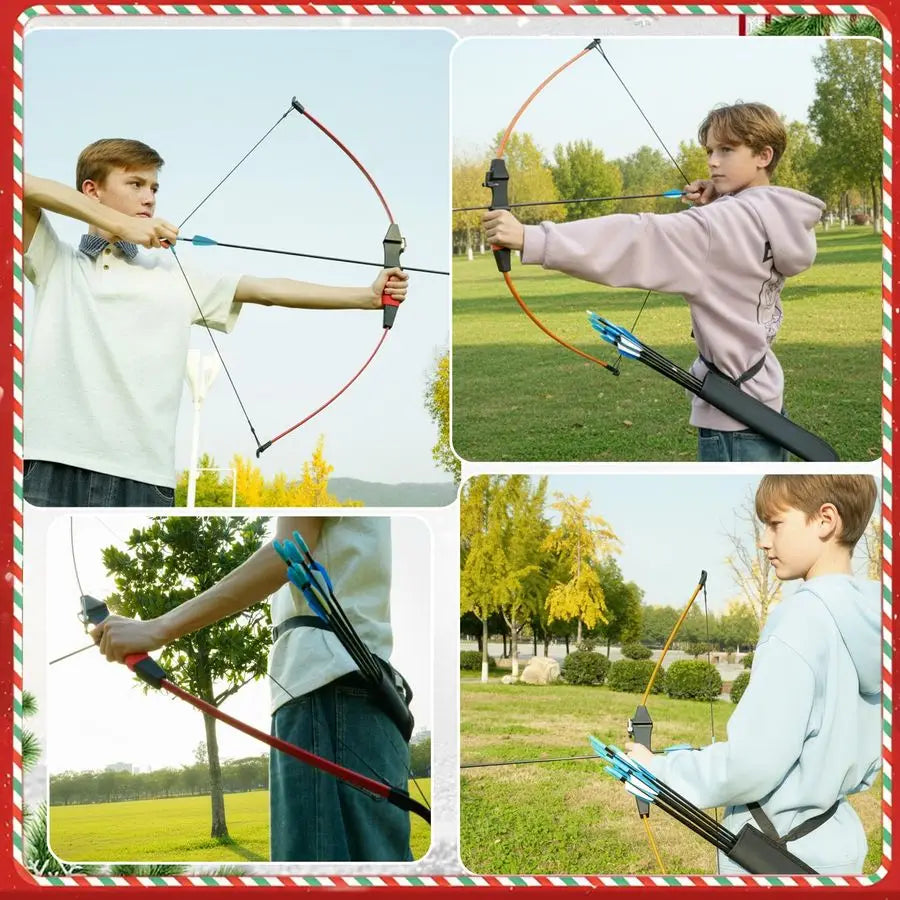 Youth Bow and Arrow Set for Kids, Ambidextrous Recurve Archery Gear