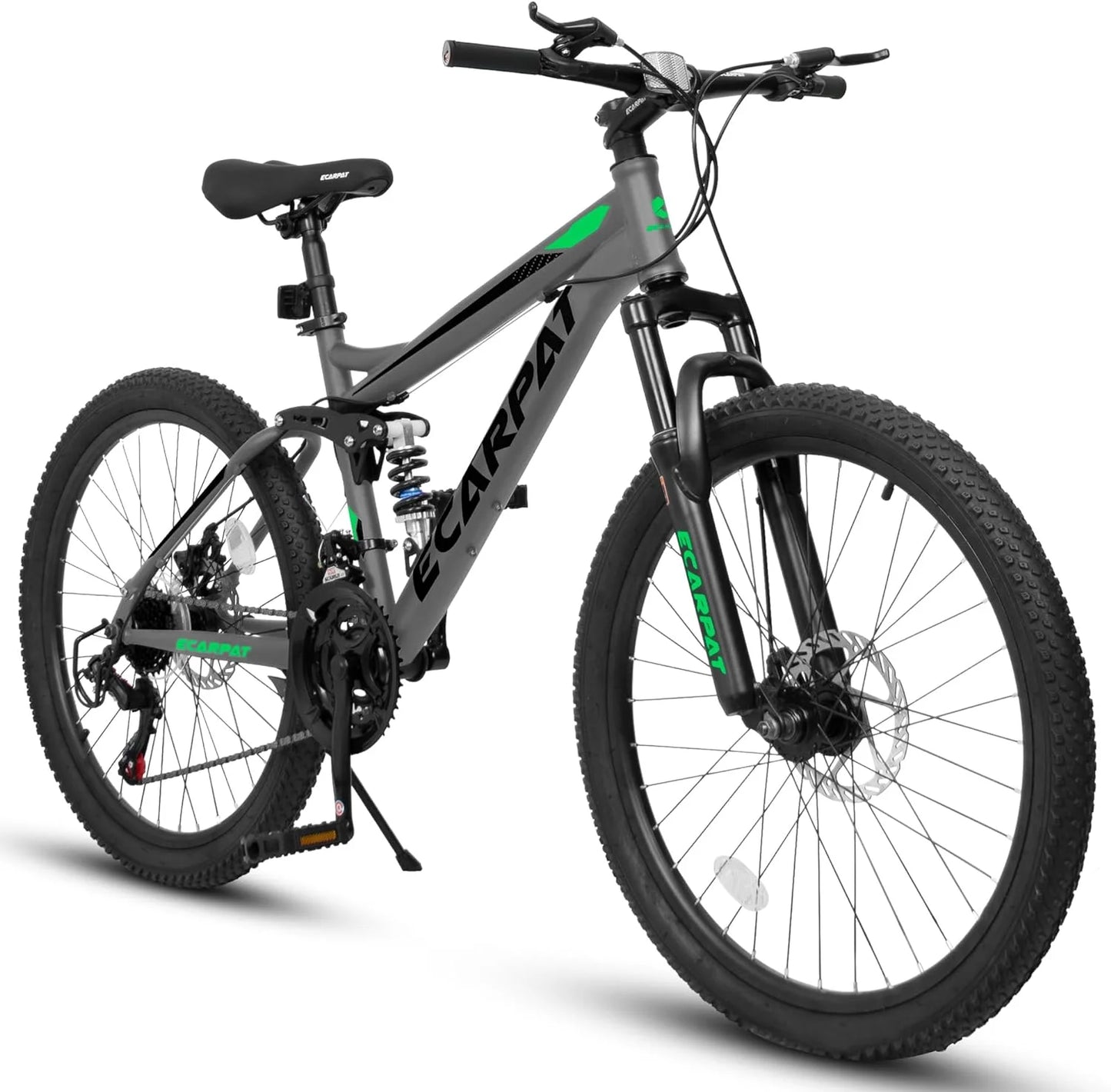 Ecarpat Dual Full Suspension Mountain Bike 24/26/27.5 Inch, Mountain Bike, 21-Speed Disc Bicycles