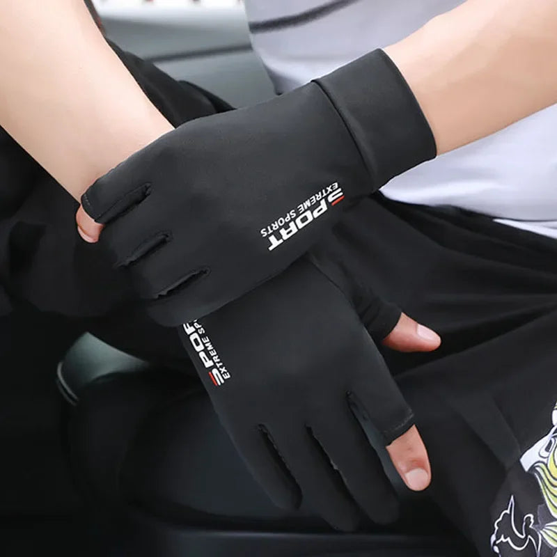 FLYSAND Anti-UV Men Women Fishing Gloves Sunscreen Anti-skid