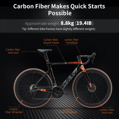 Carbon Fiber Road Bike Adult Racing 700C UCI