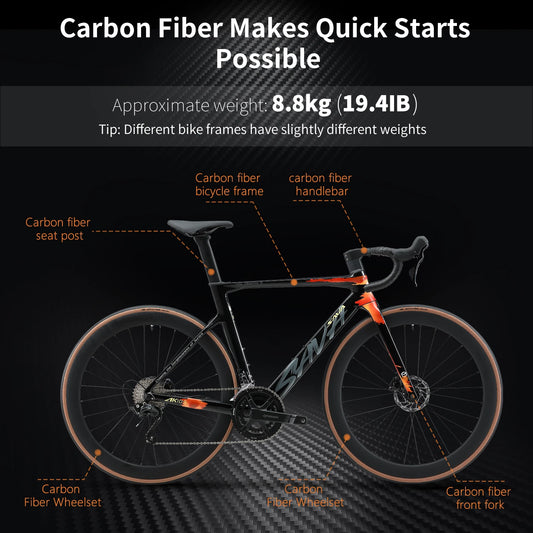 Carbon Fiber Road Bike Adult Racing 700C UCI