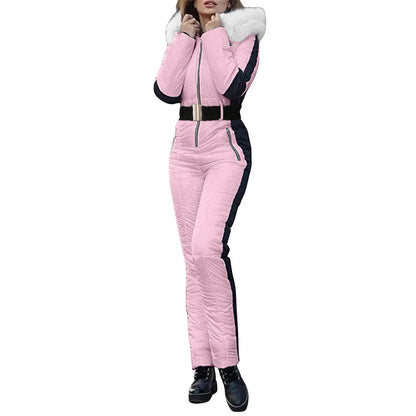 Women's Winter Outdoor Sports Jacket Jumpsuit, Removable Sports Zipper