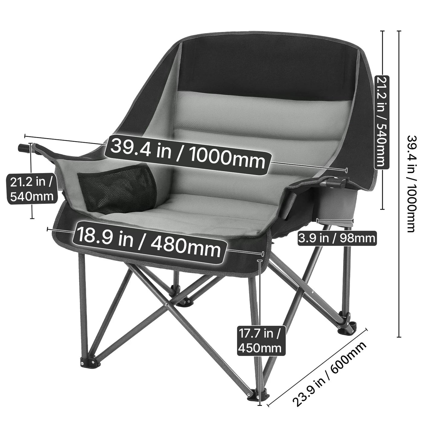 SucceBuy Oversized Camping Chairs 450lbs Heavy Duty