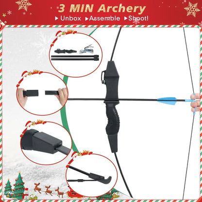 Youth Bow and Arrow Set for Kids, Ambidextrous Recurve Archery Gear
