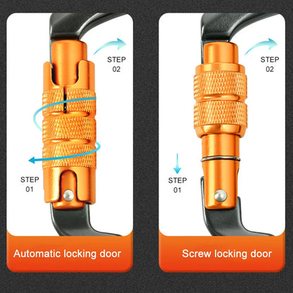 30kN Locking Carabiner Heavy Duty D-Shaped for Rock Climbing.