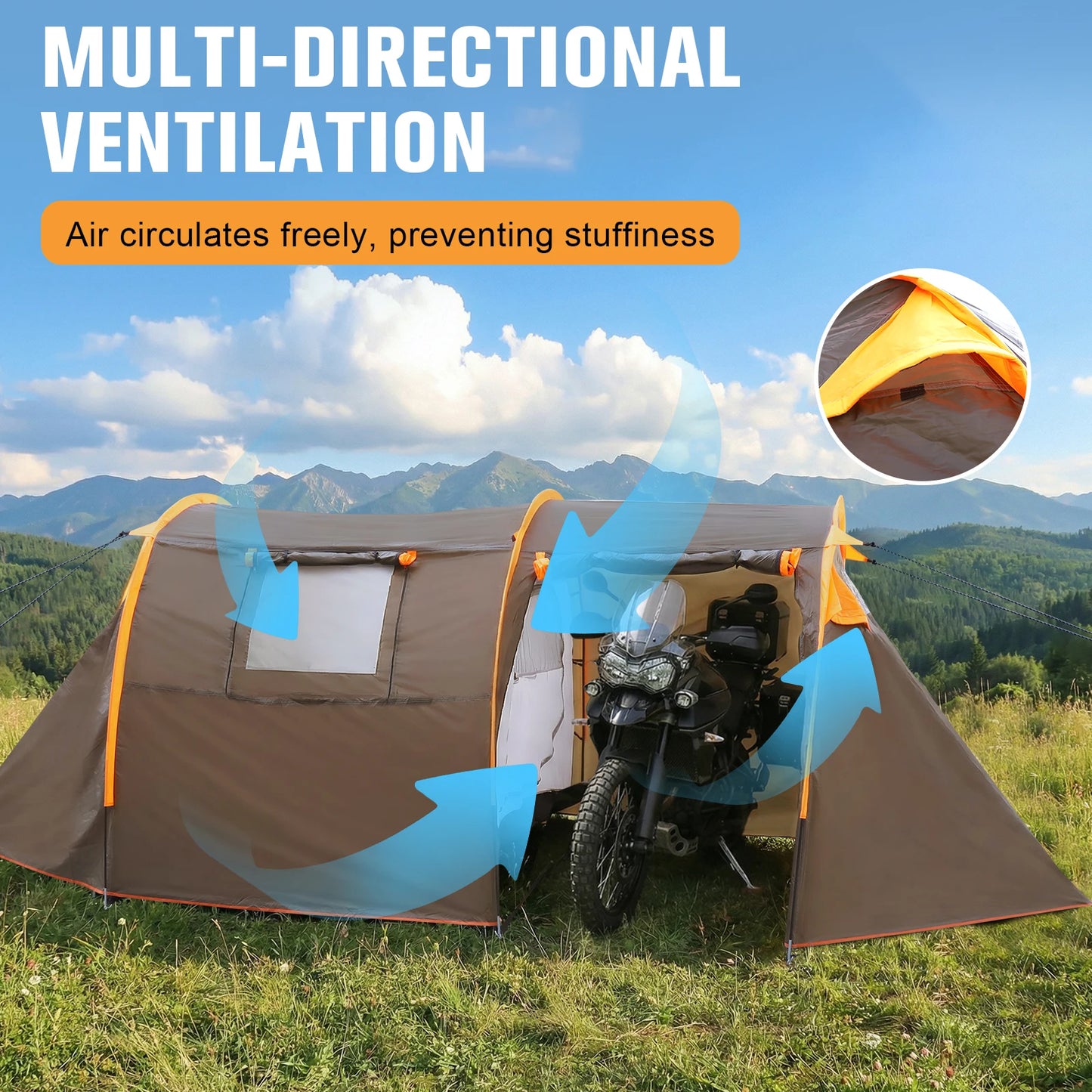Oxford 2-Person Backpacking Tent Windproof Lightweight Tent Rainproof