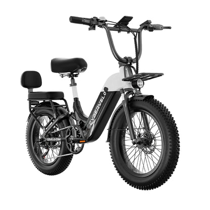 Cybervelo Step-Thru Electric Bike for Adults, 48V 20AH Removable Battery, 20" Fat Tire Shimano 7-Speed